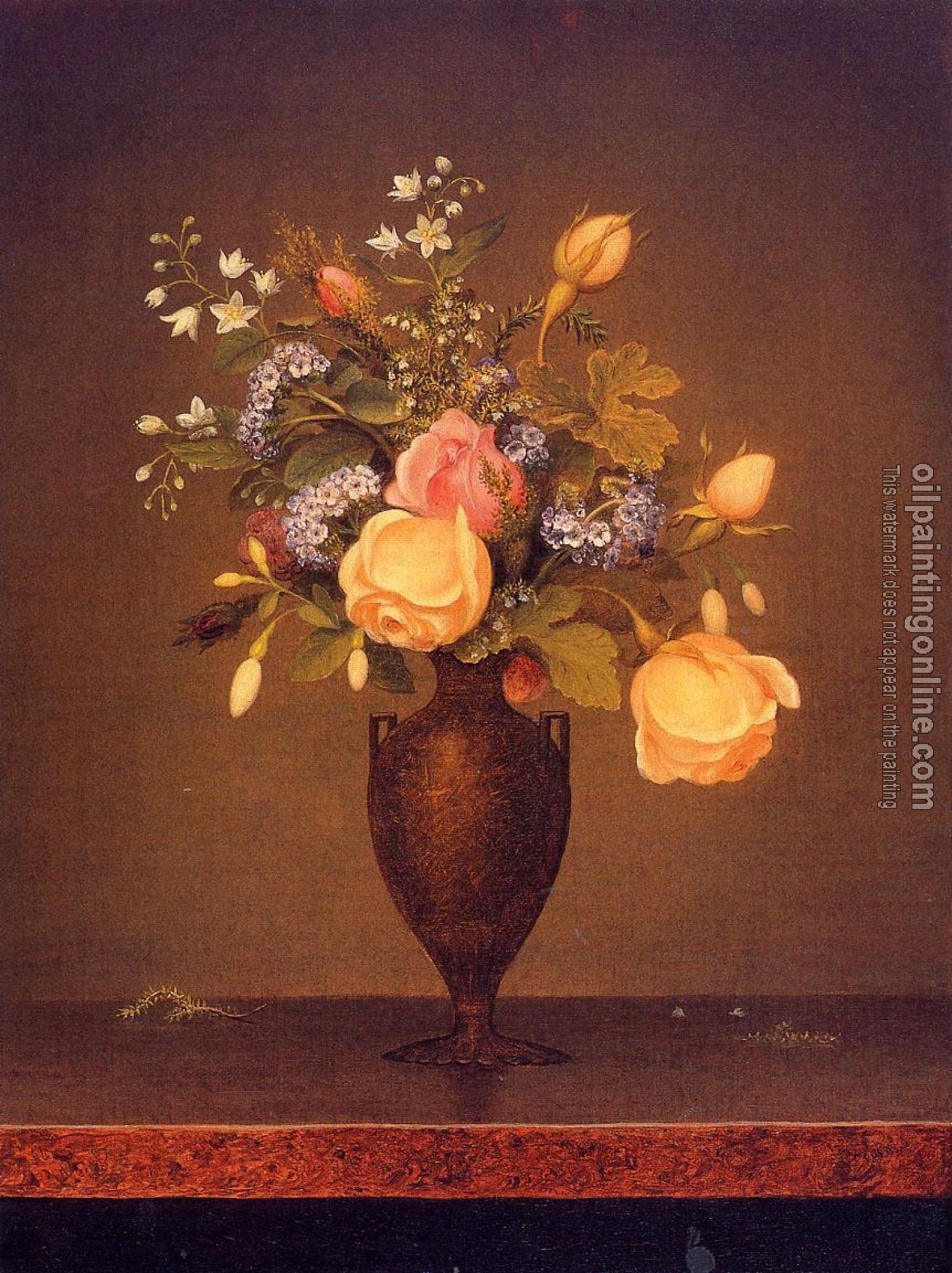 Heade, Martin Johnson - Wildflowers in a Brown Vase